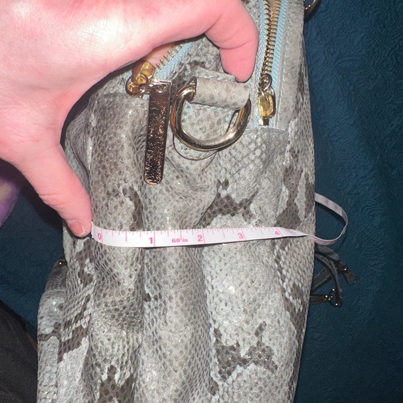 Large Via Spiga Snake print Shoulder bag 3 compartment bonus strap - Picture 11 of 12